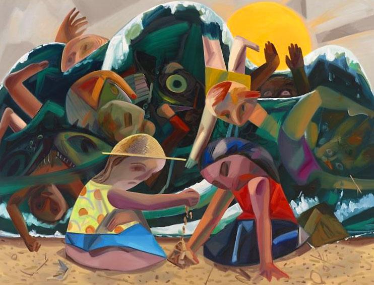 New Exhibit Dedicated To Painter Dana Schutz Art Object   Dana Schutz Big Wave 2016 