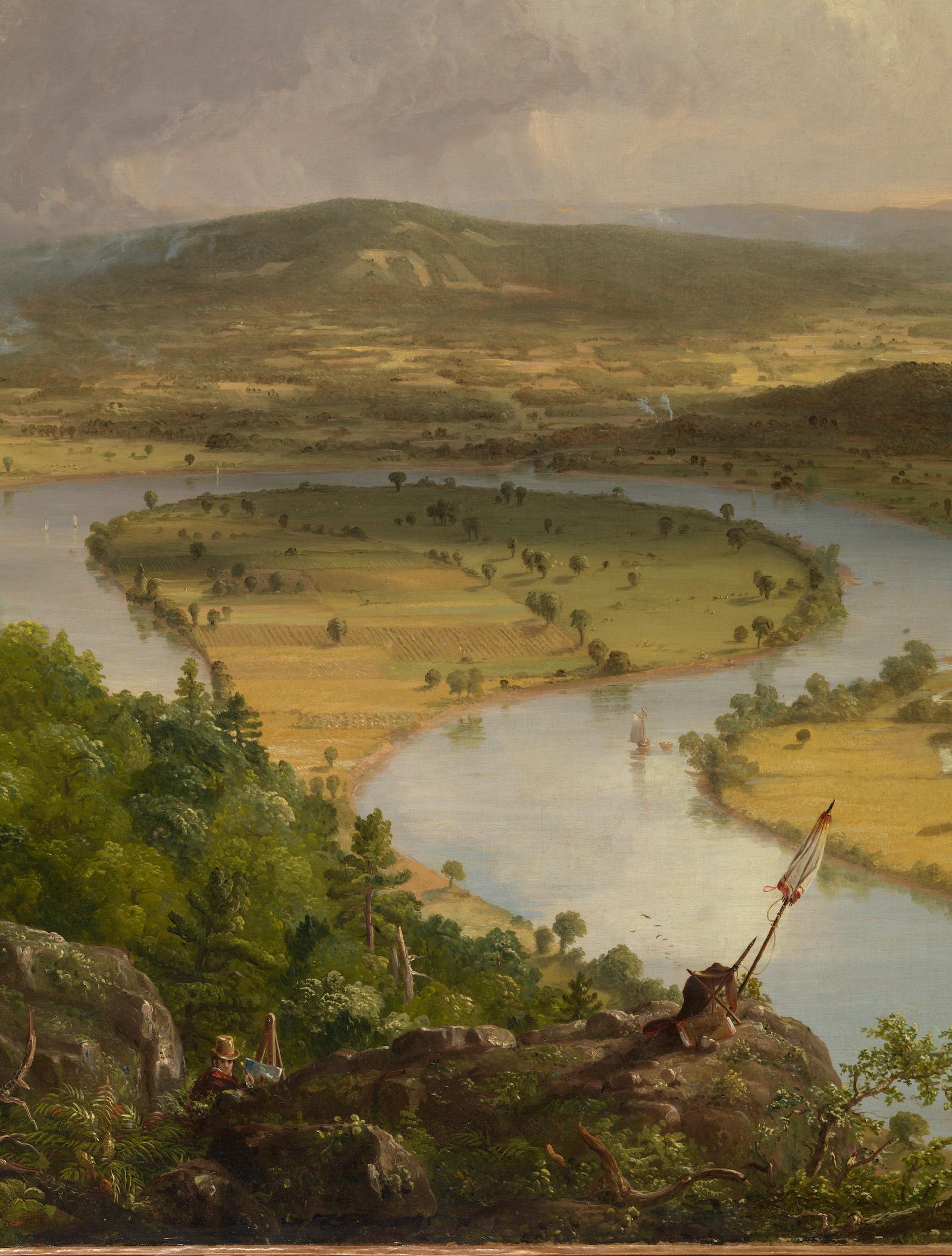 Reframed Thomas Cole S The Oxbow Art Object   Detail Thomas Cole Oxbow Or View Mount Holyoke Northampton Massachusetts After Thunderstorm 1863 