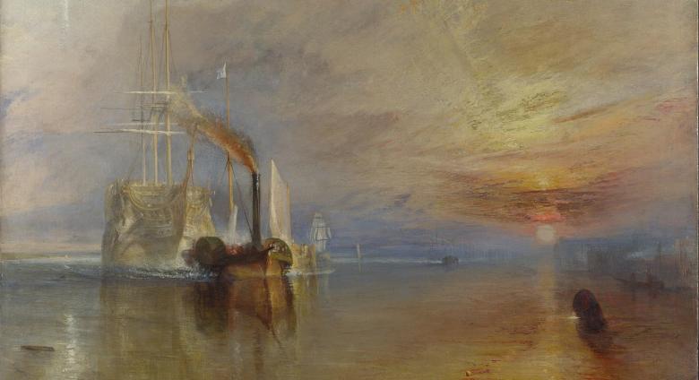 The Fighting Temeraire tugged to her last berth to be broken up, 1839