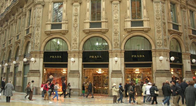 Prada shop in Milan, Italy