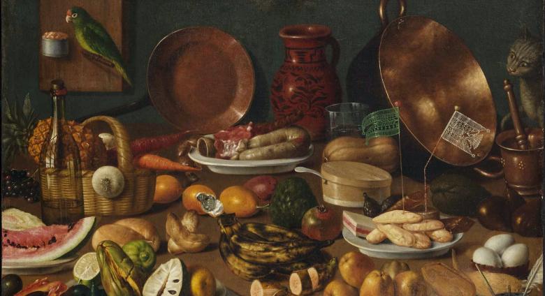 Anonymous (Mexican, 19th century), Still Life, 19th century. Oil on canvas. 29 1/2 x 39 3/4 in.