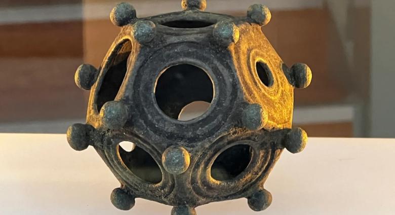 Dodecahedron on display at the National Civil War Centre, Newark Museum. 2023. Courtesy of Norton Disney History and Archaeology Group.