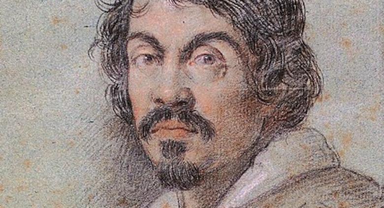 Chalk portrait of Caravaggio by Ottavio Leoni, circa 1621