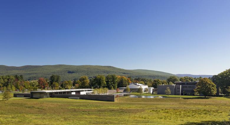 An image of the Clark showing the Center, original building, and Manton Research Center