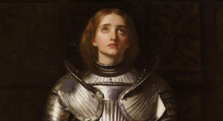 John Everett Millais, detail of Joan of Arc, 1865. Oil on canvas 32.2  x 24.4 in. (82 x 62 cm).