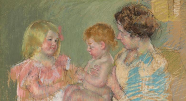 Mary Cassatt, Sara and Her Mother with the Baby (No. 3), 1901. Pastel on paper; 28 3/8 x 36 1/4 in.