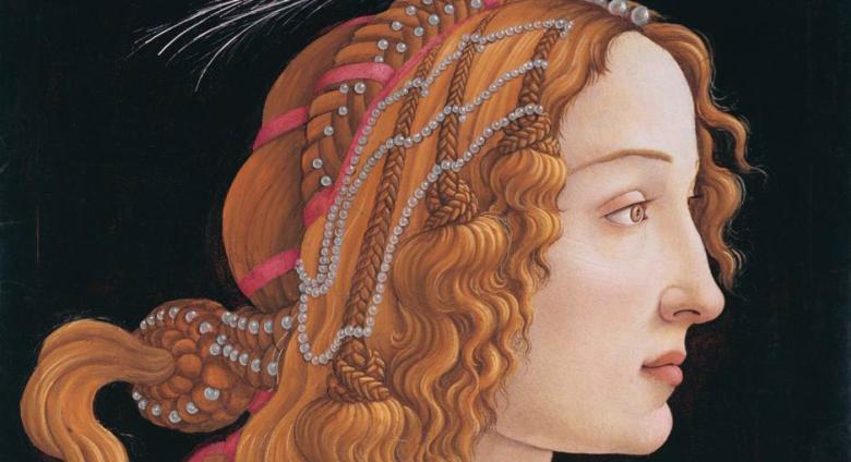 close up of Sandro Botticelli's Portrait of a Young Woman