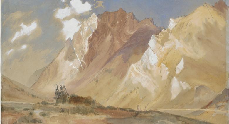 Thomas Moran, Mount Superior, as viewed from Alta, Little Cottonwood Canyon, Utah, c. 1879. Watercolor and graphite on paper. Amon Carter Museum of American Art, Fort Worth, Texas.