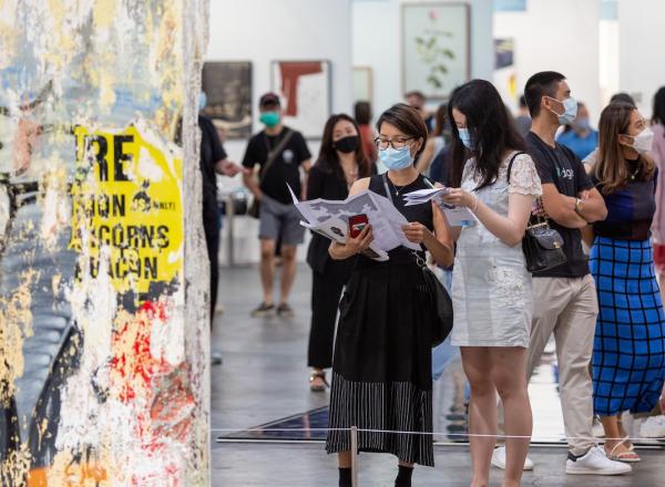 Visitors at Art Basel Hong Kong 2021