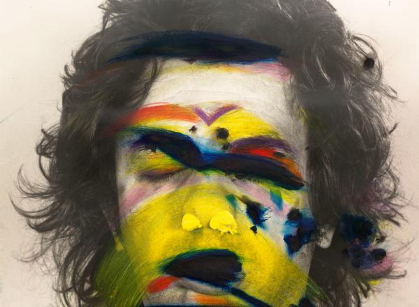 Arnulf Rainer, Face Farces: Farbstreifen, 1972.