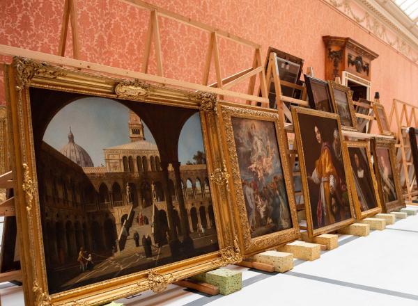 Old Master paintings removed from the Picture Gallery at Buckingham Palace for the first time in almost 45 years in preparation for landmark exhibition