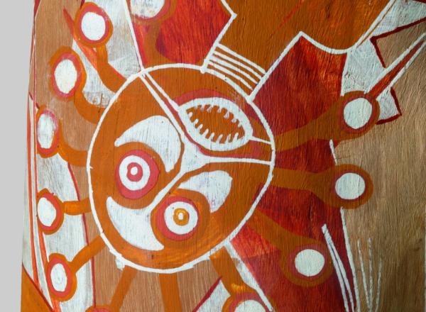 Aboriginal art. Gabriel Maralngurra, Lorrkkon (detail), 2016.