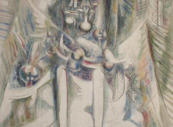 Wifredo Lam, Hermès Trismégiste, 1945. Oil on canvas. 63 × 50 in (160 × 127 cm).