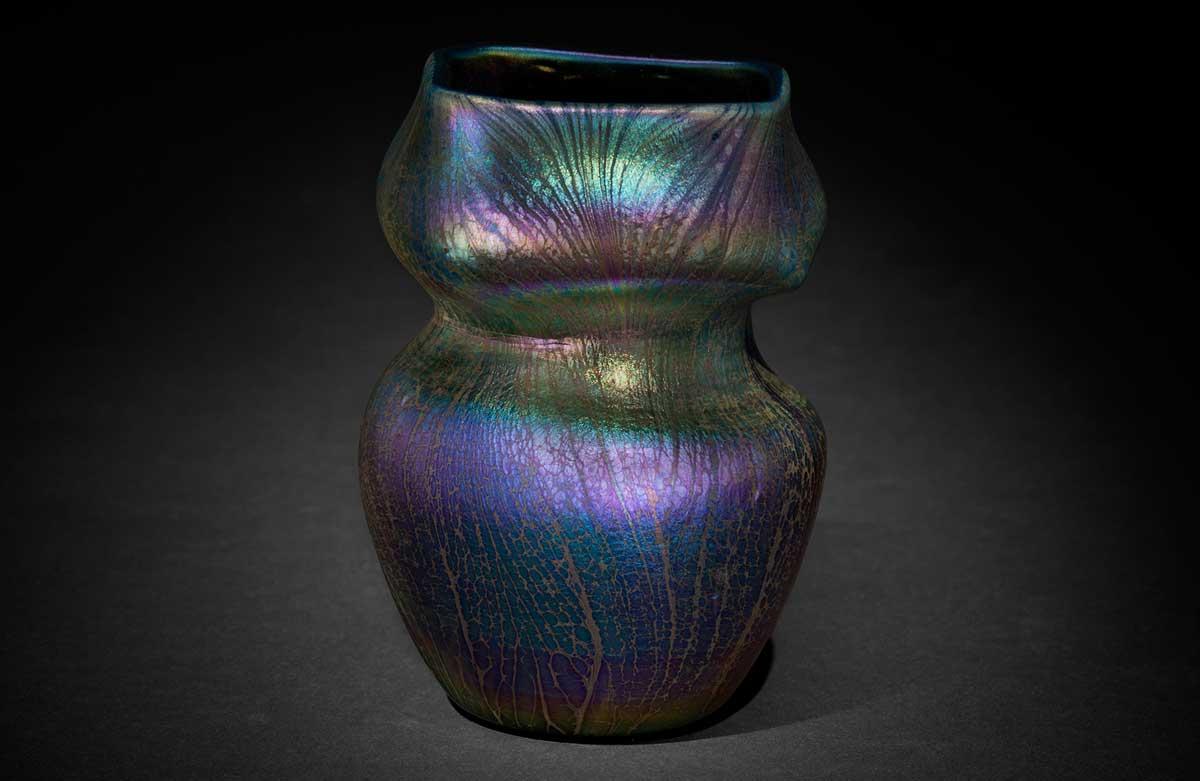 Solve Favrile Blown Glass Vase, Louis Comfort Tiffany, Corona
