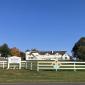 Barn quilt on fence at Hilltop Farm Store & Creamery. Suffield, CT, 2024.